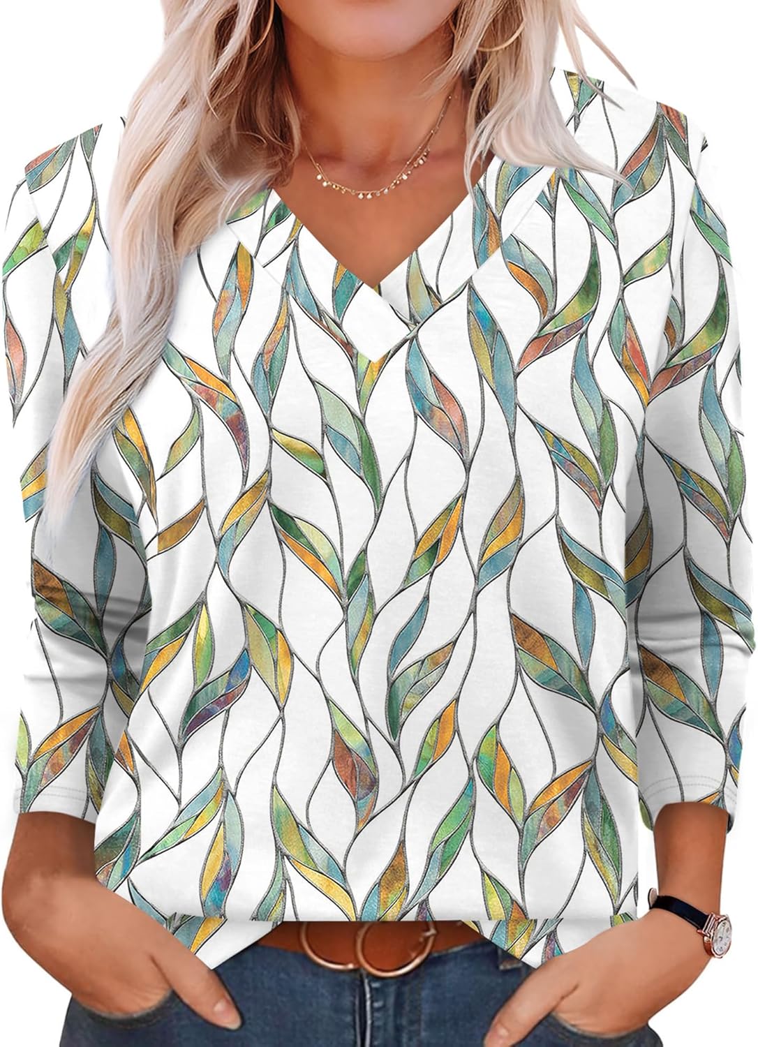 XIEERDUO Long Sleeve Shirts for Women V Neck Fall Tops Basic Tunic Tops Loose Fit Dressy 2025