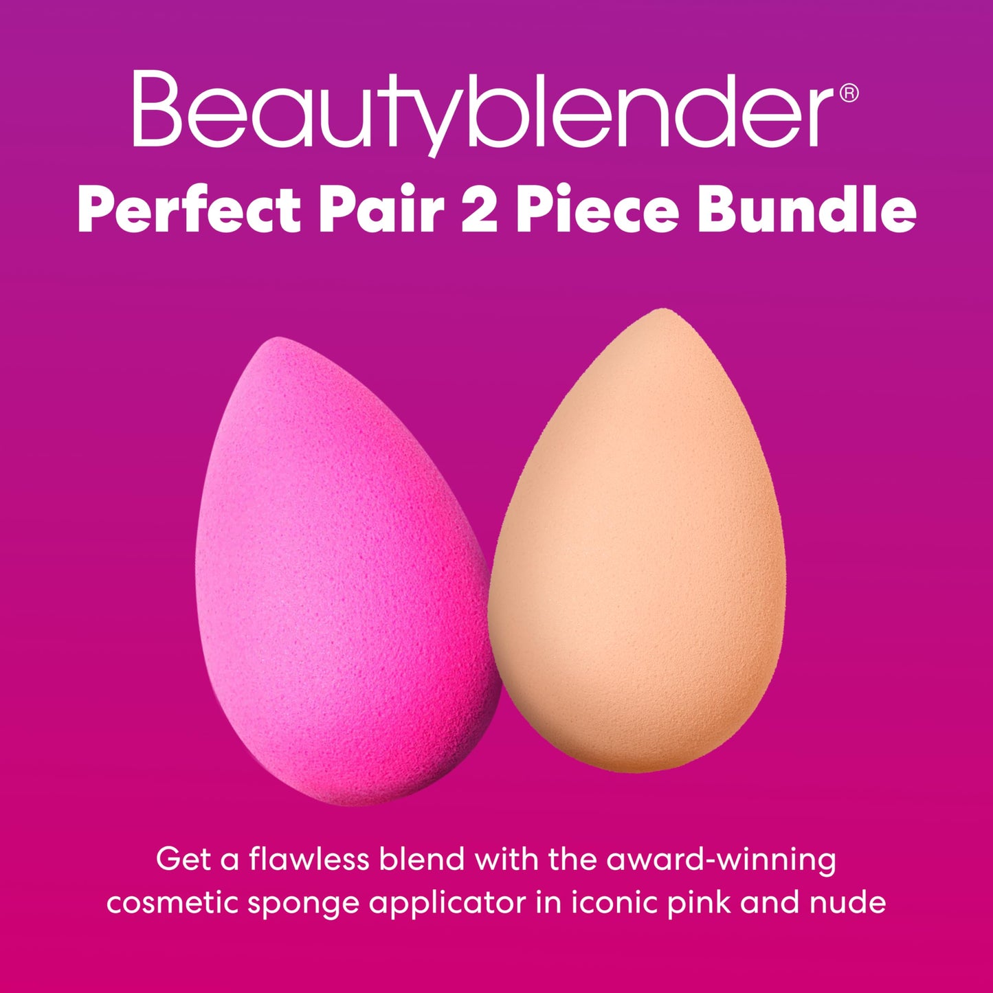 Beautyblender® | Original Pink Beauty Blender Makeup Sponge, Super-Soft Foam Easily Blends Foundations, Powders & Creams, Made in USA, Reusable, Washable, Streak Free Application, Vegan, Cruelty Free