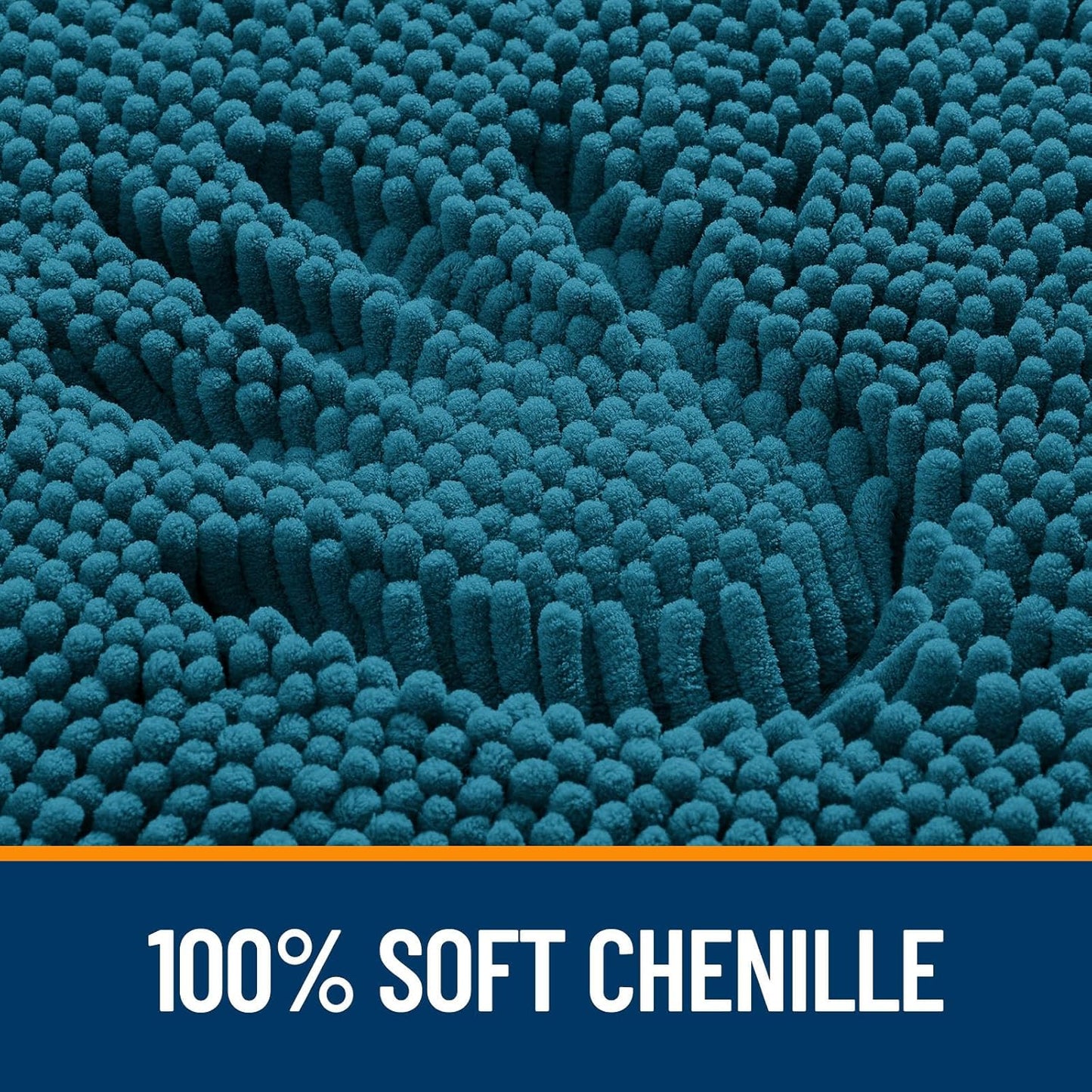 OLANLY Small Bathroom Rugs - Extra Soft Absorbent Chenille Mats | Quick Dry, Machine Washable, 24x16, Peacock Blue