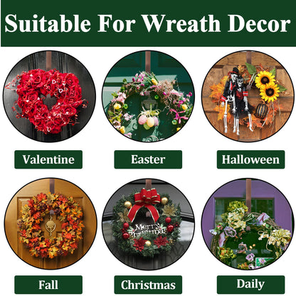 ZMCINER Wreath Hanger for Front Door, Adjustable Wreath Hanger from 15 to 25 Inches, 20 lbs Larger Door Upgrade Christmas Fall Wreaths Decorations Hook (Bronze)