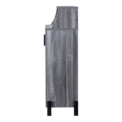 HOMES: Inside + Out Seiter Modern 5-Shelf Wood 33 in. Shoe Cabinet for Entryway, Distressed Gray