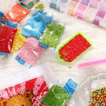 Sasylvia 300000 Pcs 60 Color Diamond Painting Beads 2.8 mm Resin Round Diamond Flat Bottom Rhinestones for DIY Handmade Craft Accessories(Classic Color)