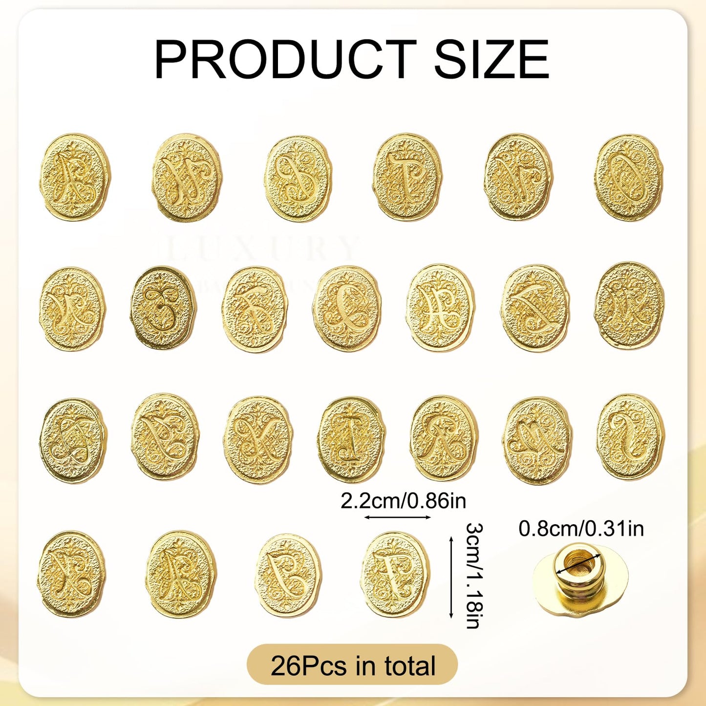 HICOHAND Alphabet Wax Seal Stamp Kit, 26 Letters A-Z Sealing Stamp Vintage Brass Seal Head for Wedding Party Invitation, Envelope, Gift Wrap, Valentine's Day Card