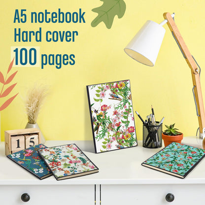 Mooliwe 4 Pcs Diamond Painting Notebook for Adults, Diamond Art Journal DIY Art Kits Sets A5 Leather Painting Sketchbook Christmas Gifts for Adults Beginners(Summer Floral)
