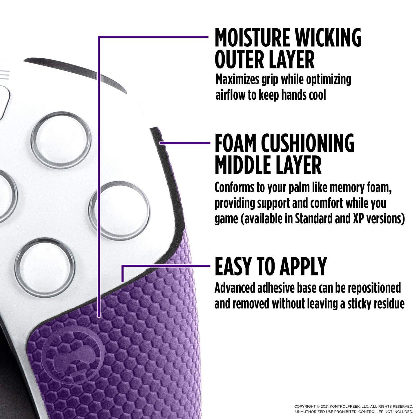 KontrolFreek FPS Freek Galaxy Performance Kit for PlayStation 5 Controller (PS5) | Includes Performance Thumbsticks and Performance Grips | Purple
