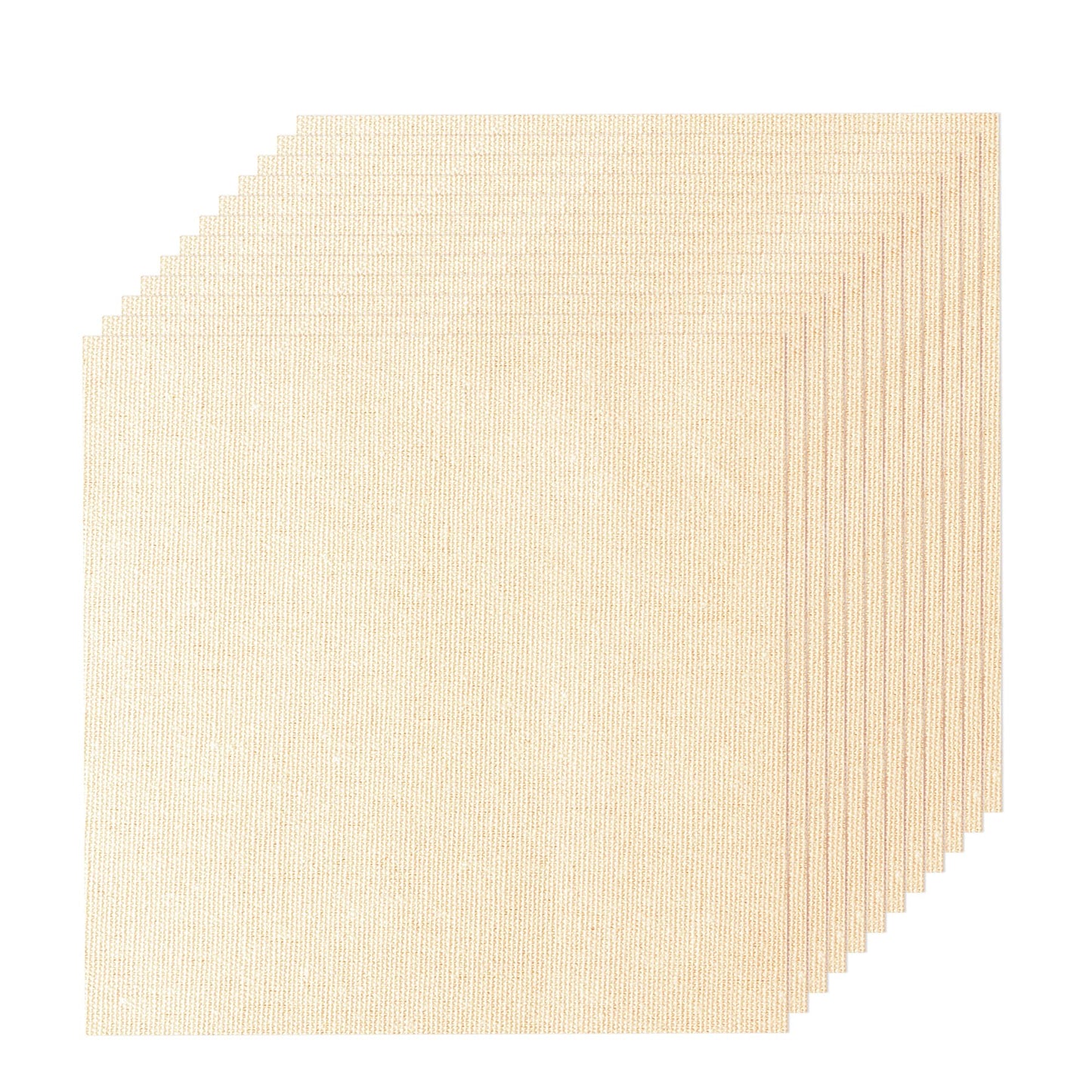 XEmbro 12 PCS Embroidery Fabric for Needlework Garment Craft, Pre-Cut Beige Embroidery Cloth, Natural Cotton Embroidery Cloth Fabric Squares (9.8 × 9.8 Inch)