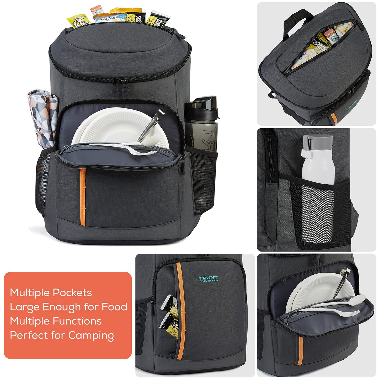 TOURIT Cooler Backpack 30 Cans Lightweight Insulated Backpack Cooler Leak-Proof for Men and Women