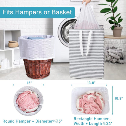Polecasa Heavy Duty Large Mesh Laundry Bags with ID Tag, 2 Pack, 24 x 36 inches