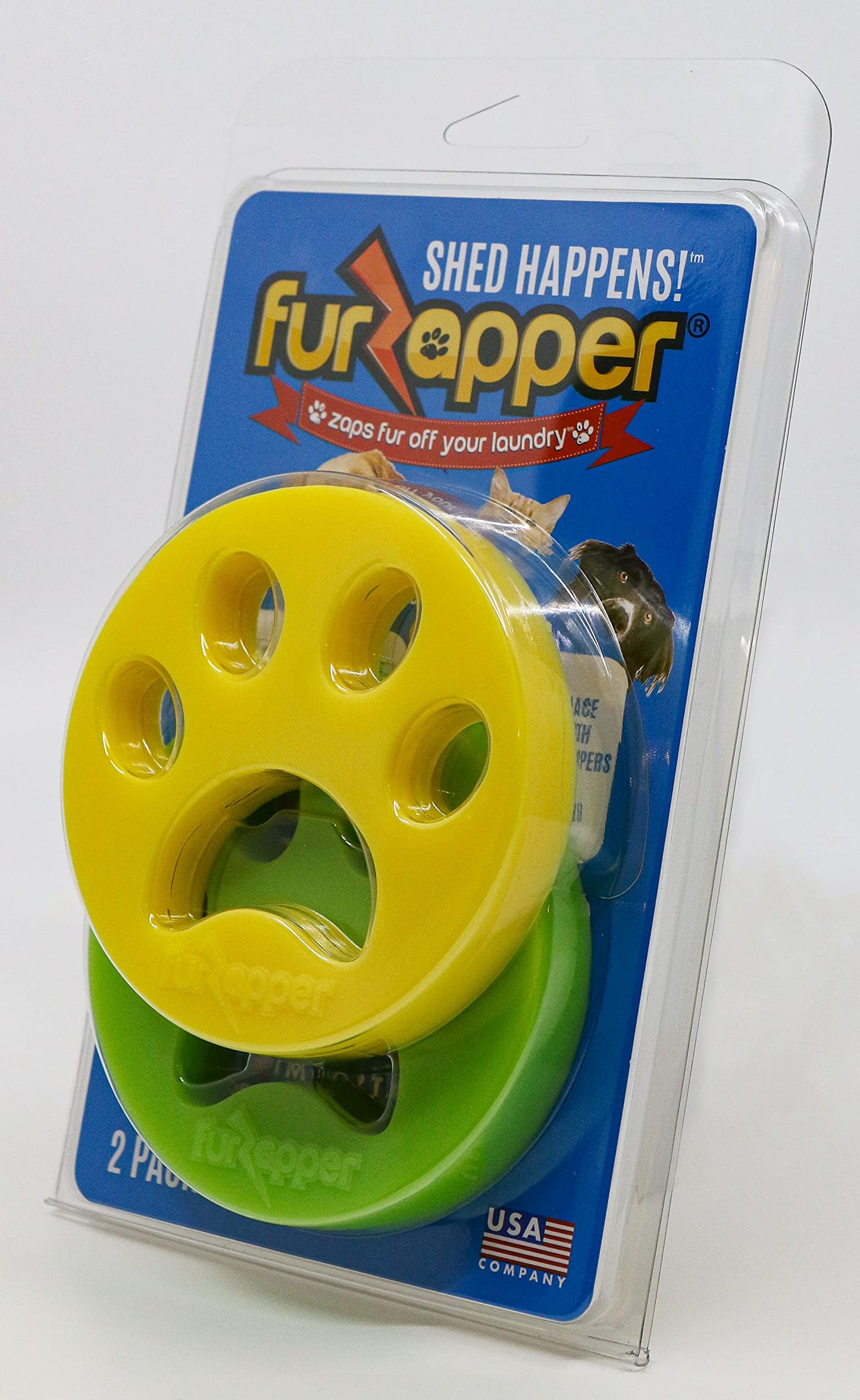 FurZapper Pet Hair Remover for Laundry, 2 Pack - Reusable Dog & Cat Hair Remover Tool As Seen on Shark Tank - Removes Pet Fur, Hair, Lint, Dander From Clothes & Laundry - Use 1 FurZapper Per Pet