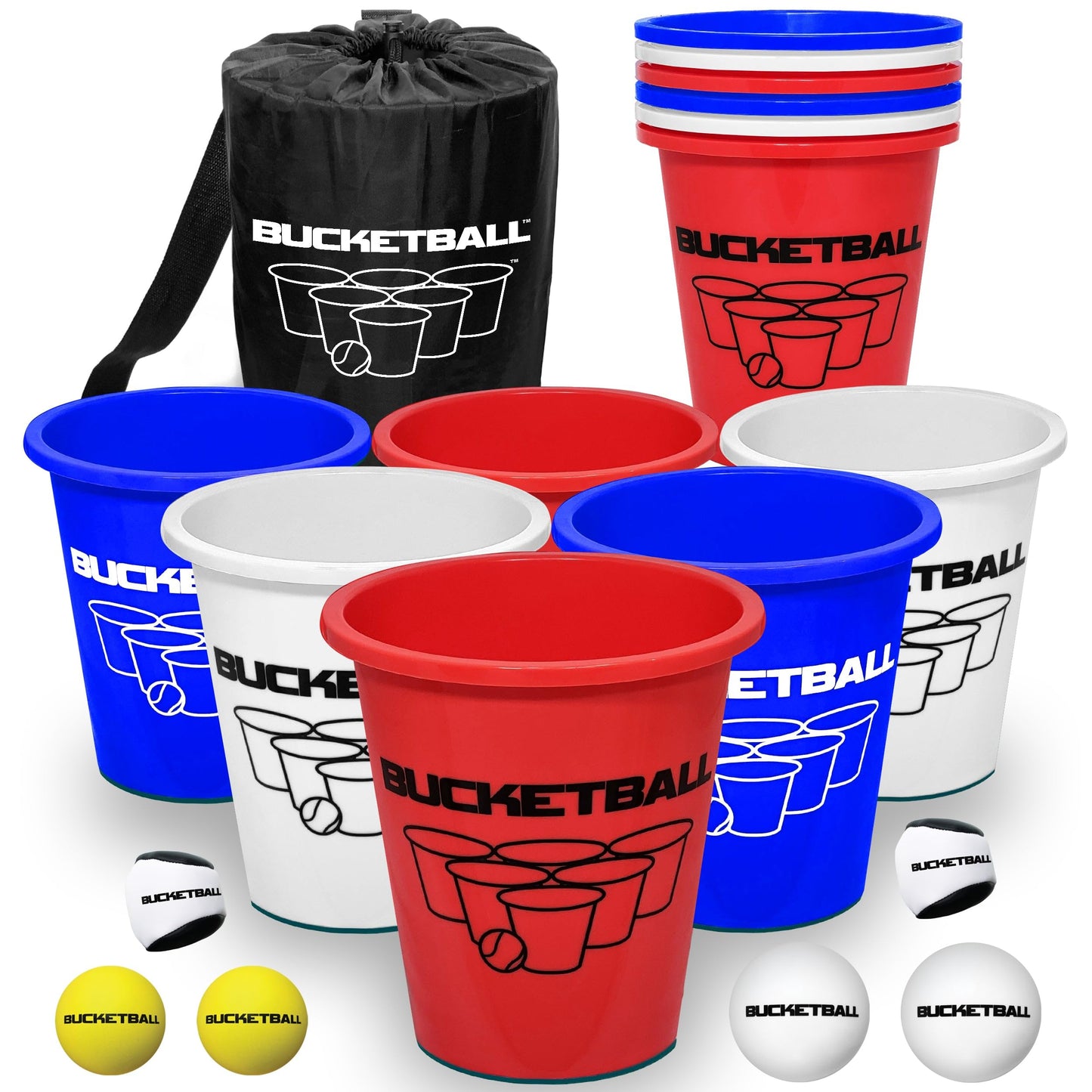 BucketBall | USA Edition Combo Pack | Best Beach, Pool, Yard, Camping, Tailgate, BBQ, Lawn, Water, Indoor, Outdoor Game Toy for Adults, Boys, Girls, Teens, Family