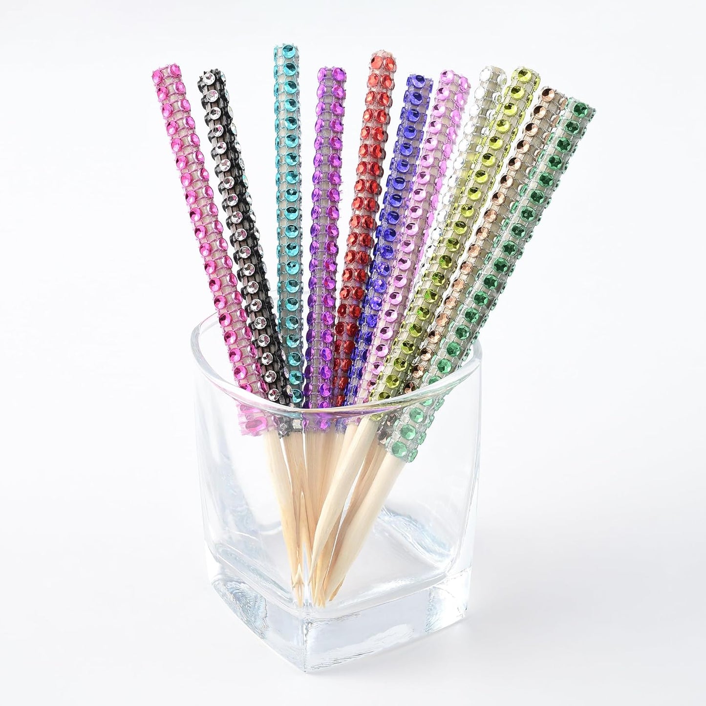 MULTIONS 26+24PCS set,Treat Including24PCS 6-Inch Stick24PCS Candy Apple Stick Sticks Rhinestone Apple Bamboo Bags a