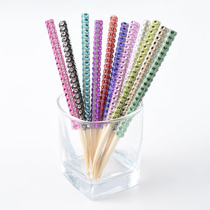 MULTIONS 26+24PCS set,Treat Including24PCS 6-Inch Stick24PCS Candy Apple Stick Sticks Rhinestone Apple Bamboo Bags a