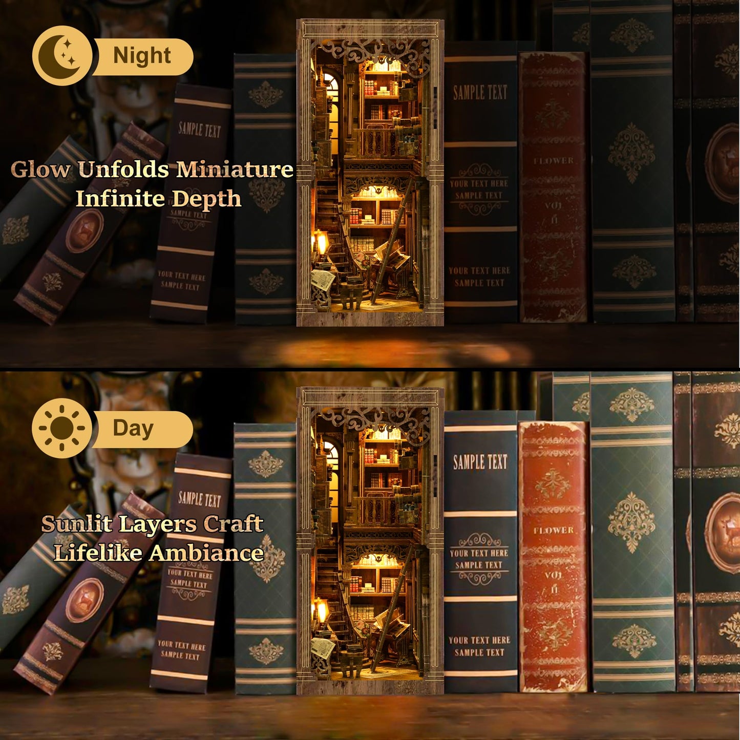 CRIOLPO Book Nook Kits for Adults - Book Nook Kit Bookshelf Decor DIY Miniature House Kit for Bookshelf - Craft Kits for Adults Booknook Model Kits Tiny House Arts and Crafts