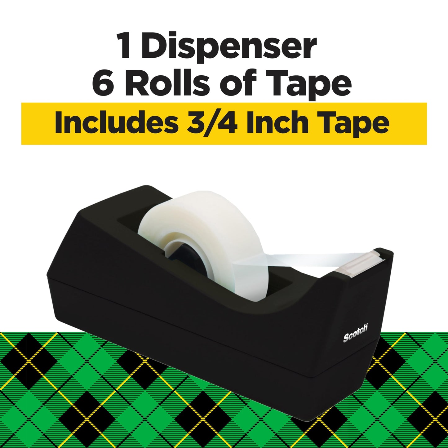 Scotch Magic Tape Desktop Dispenser, 6 Rolls of 3/4" x 1000" Each Plus 1 Desktop Tape Dispenser, Great for Repair, Wrapping and Office Applications