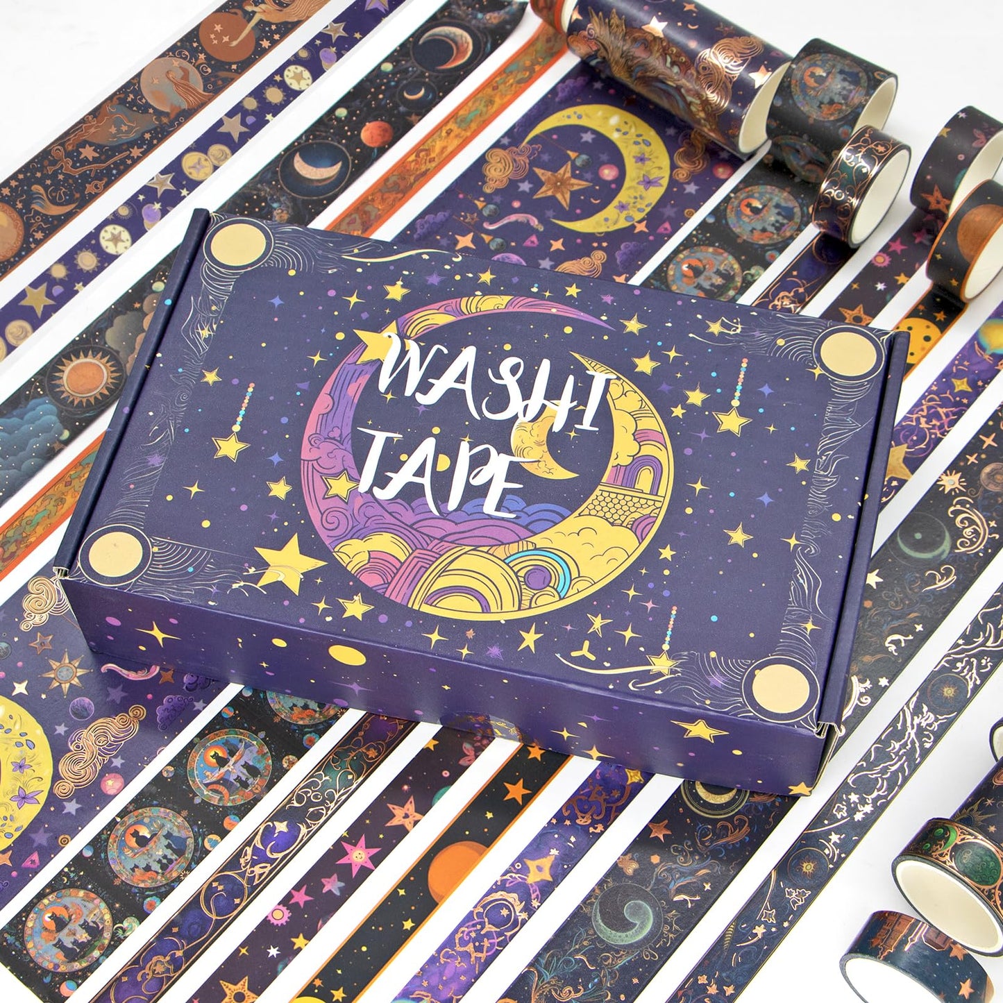 Geesinimo Washi Tape Set 29 Rolls, Magic Themed Decorative Paper Tapes for Halloween Journaling, Scrapbooking Supplies, Planners,DIY Crafts,Gift Wrapping