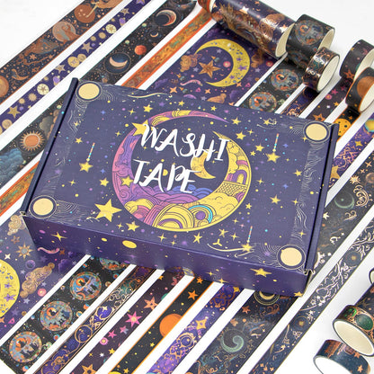 Geesinimo Washi Tape Set 29 Rolls, Magic Themed Decorative Paper Tapes for Halloween Journaling, Scrapbooking Supplies, Planners,DIY Crafts,Gift Wrapping