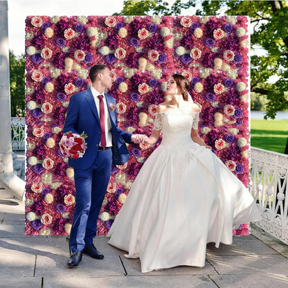 JIIPOREGJ Flower Wall Panels for Backdrop Artificial Background,for Home Decor DIY Wedding Party Decoration,8pcs
