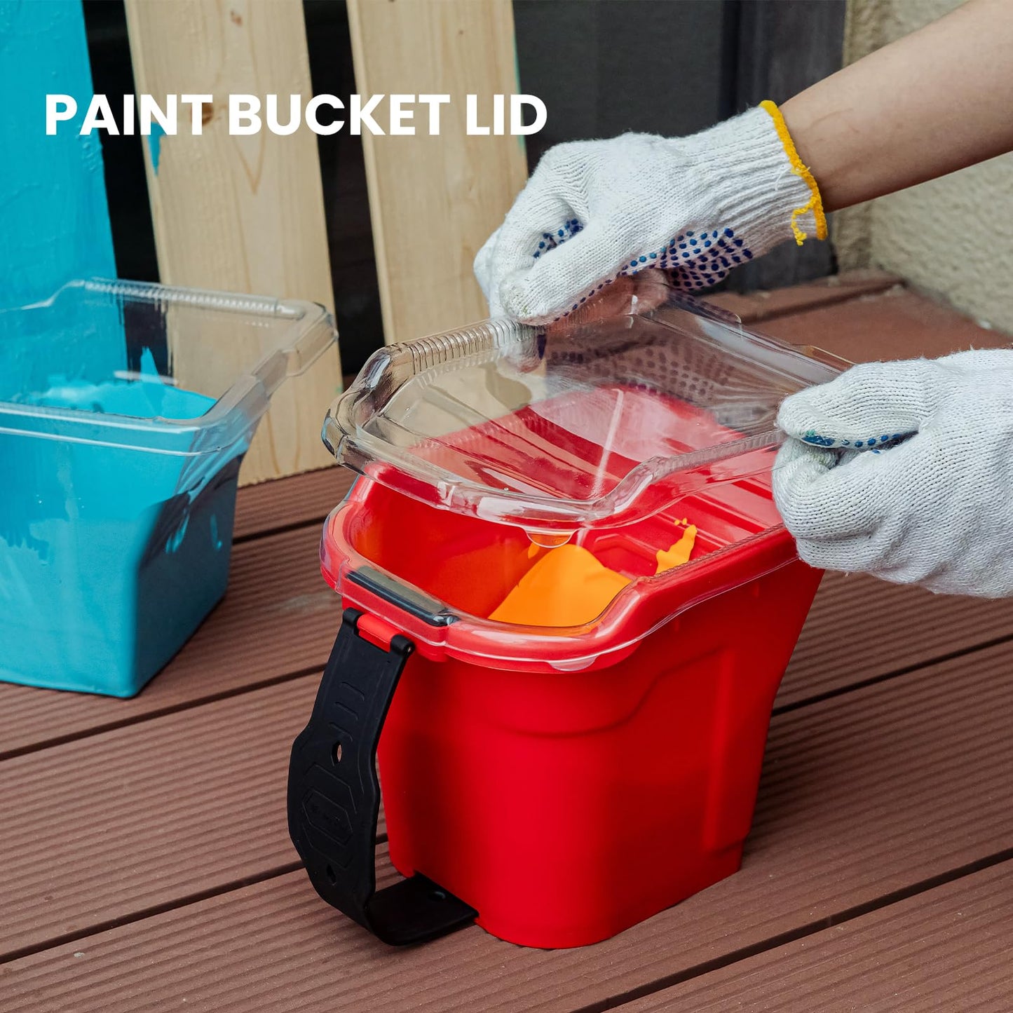 Mister Rui 4" Paint Bucket Hand Held, 8 Pack, Paint Cups, Paint Pail Liner with Lid, for Touch-ups, Crafts, and Coating Projects