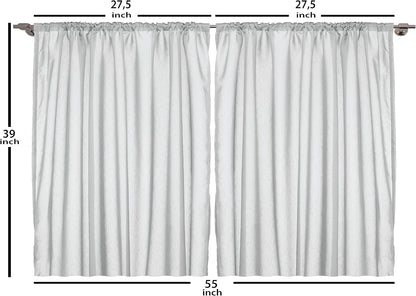 Ambesonne Nature Kitchen Curtains, Flowering Lemon Plant Theme, 2 Panel Set for Kitchen Cafe Decor, 55" x 39", Green