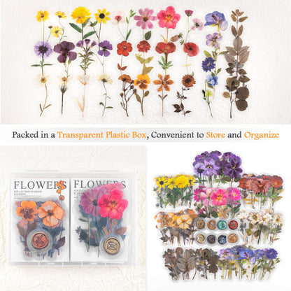 RISYPISY 320PCS Pre-Cut Floral Stickers Set Small Flower Decal Journal Stickers PET Flower Sticker for Adult Card Making Letters DIY, Double Blade Line-Easy to Peel