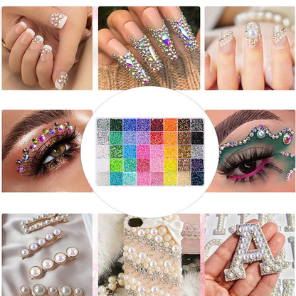 40000 Pcs 40 Colors Resin Jelly Rhinestones for Bedazzling, Multicolor 3mm Flatback Gems for Diamond Art, Bedazzler Kit with Rhinestones and Tools, Rainbow Flatback Rhinestones