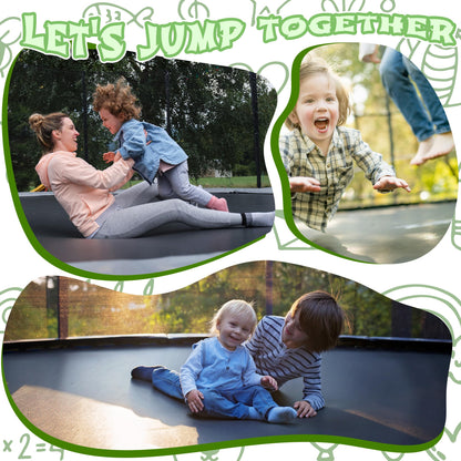 14FT Trampoline Outdoor for Kids with Safety Enclosure Net and Ladder, ASTM Approved Recreational Trampoline, Rust-Resistant Frame