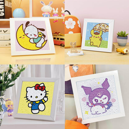 YSUNETER Diamond Painting Kits for Kids Beginner - 4 Pack DIY 5D Full Drill Diamond Art Kits for Children, Cute Animals Round Crystal Rhinestone Gem Art Crafts Home Wall Art Decor 5.9 x 5.9 Inches
