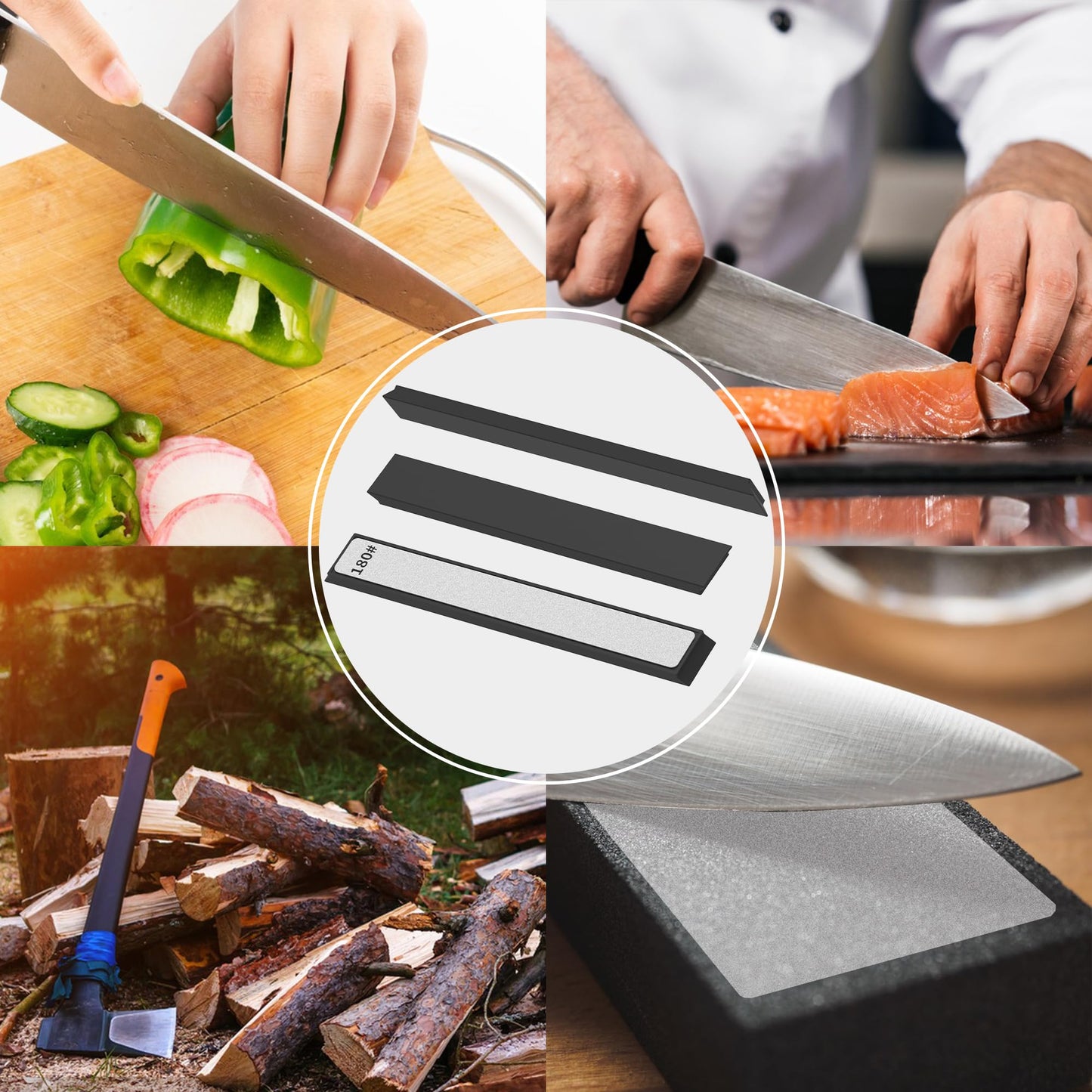 XARILK 6 PCS Diamond Knife Sharpening Stones Set, Diamond Plates Kit for XARILK type Sharpeners System, 180# 400# 800# 1500# 2000# 3000# Grit