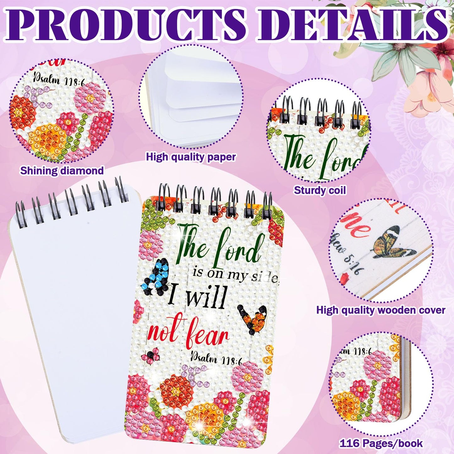 Fuyoooo 12 Pcs Bible Verse Diamond Art Notebook Kits for Adults DIY Christian Religious Diamond Painting Notebook with Tool Bible Cover Notepad 5d Journal Accessory Crafts Mothers Day Gifts