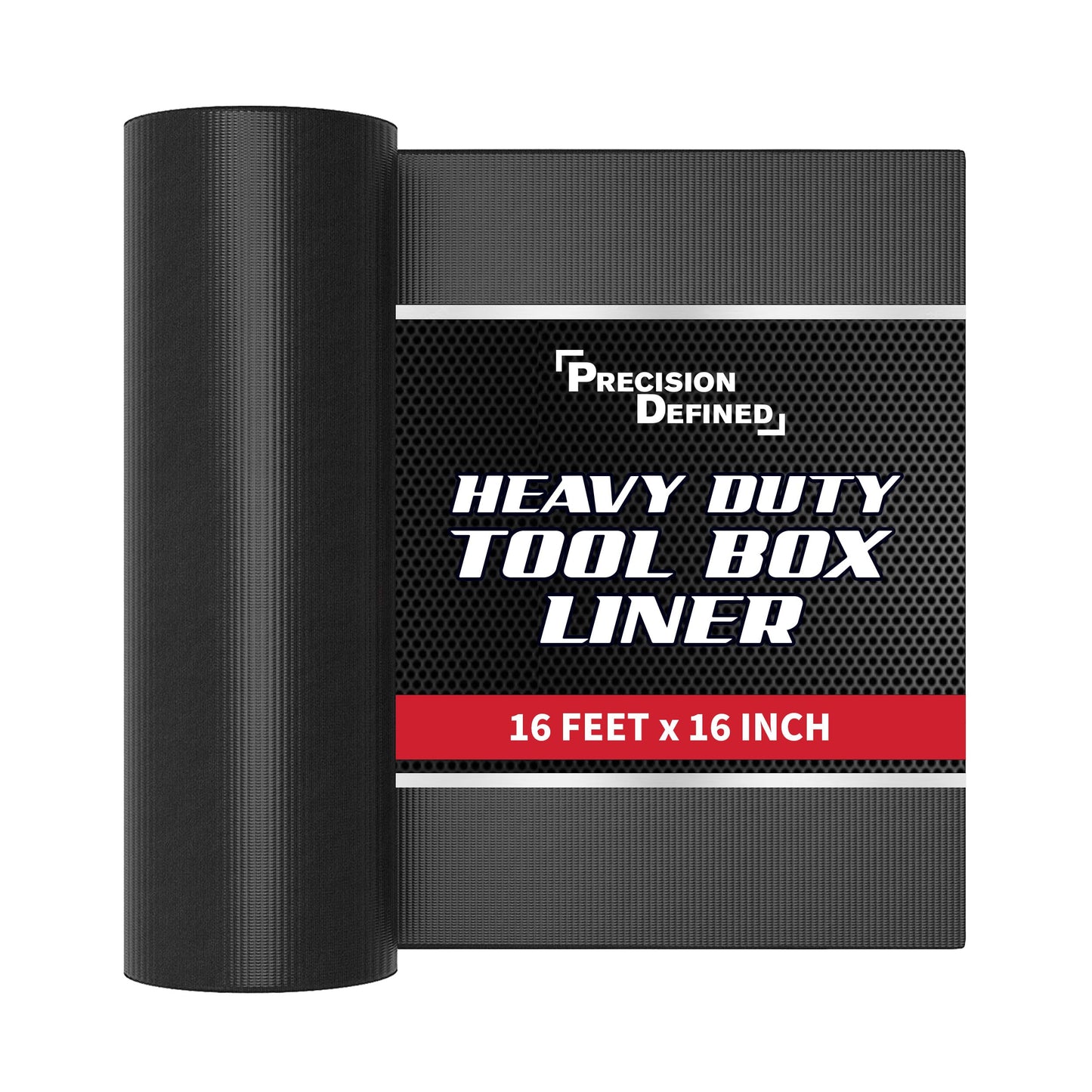 Precision Defined Professional Grade Tool Box Liner, 16 ft x 16", Black | Tool Box Drawer Liner, Shelf Liner Non Slip Mat, Thick Cabinet Shelf Liner, Toolbox Drawer Liner