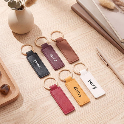 Wavyknot 30 Pcs Leather Keychains Blank Bulk PU Leather Laser Engraving Keychains for Men Women Birthday Party Gifts (Deep Color)