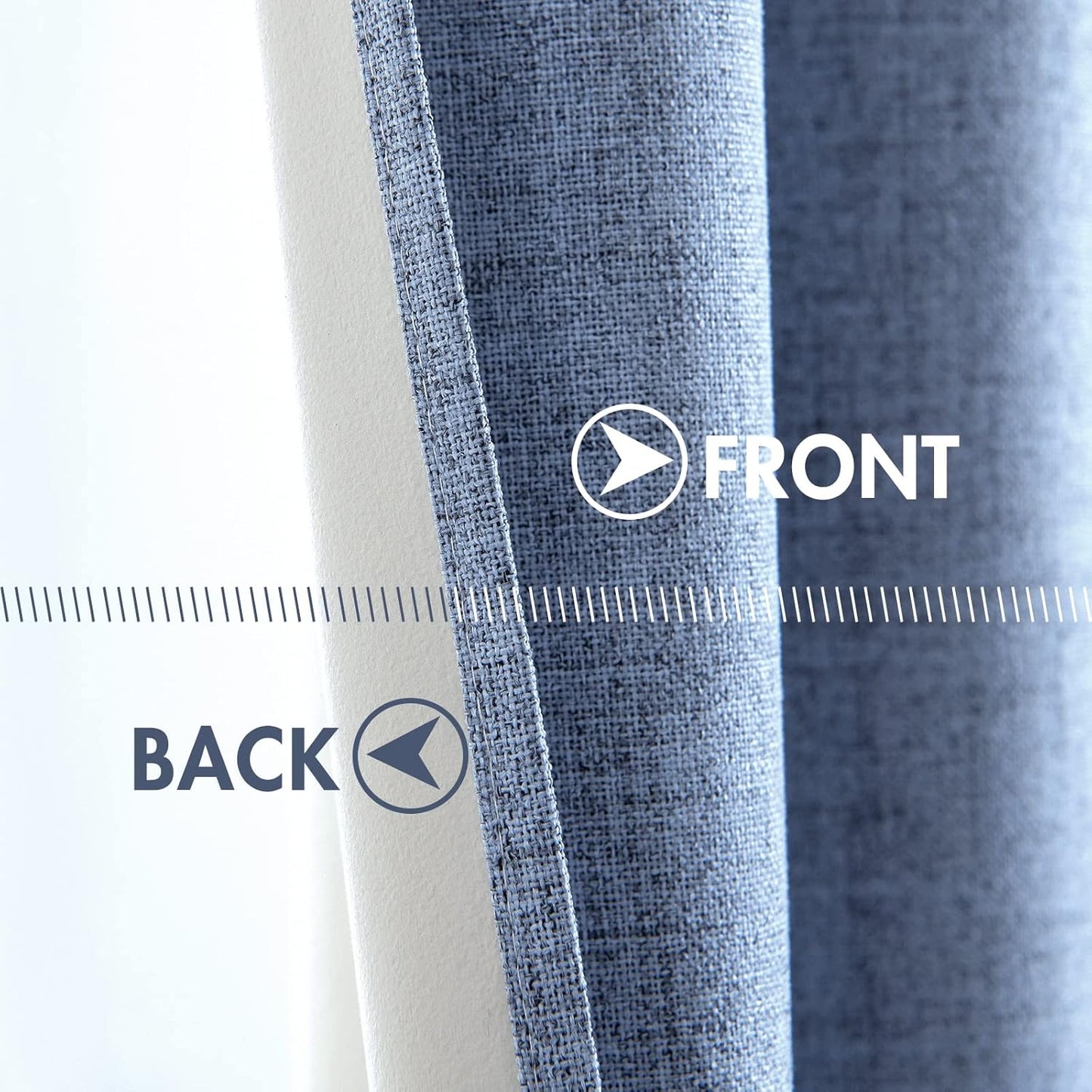 MIULEE Blackout Curtains - 100% Thermal Insulated Linen Texture - Stone Blue, 52x120 Inch (2 Panels)