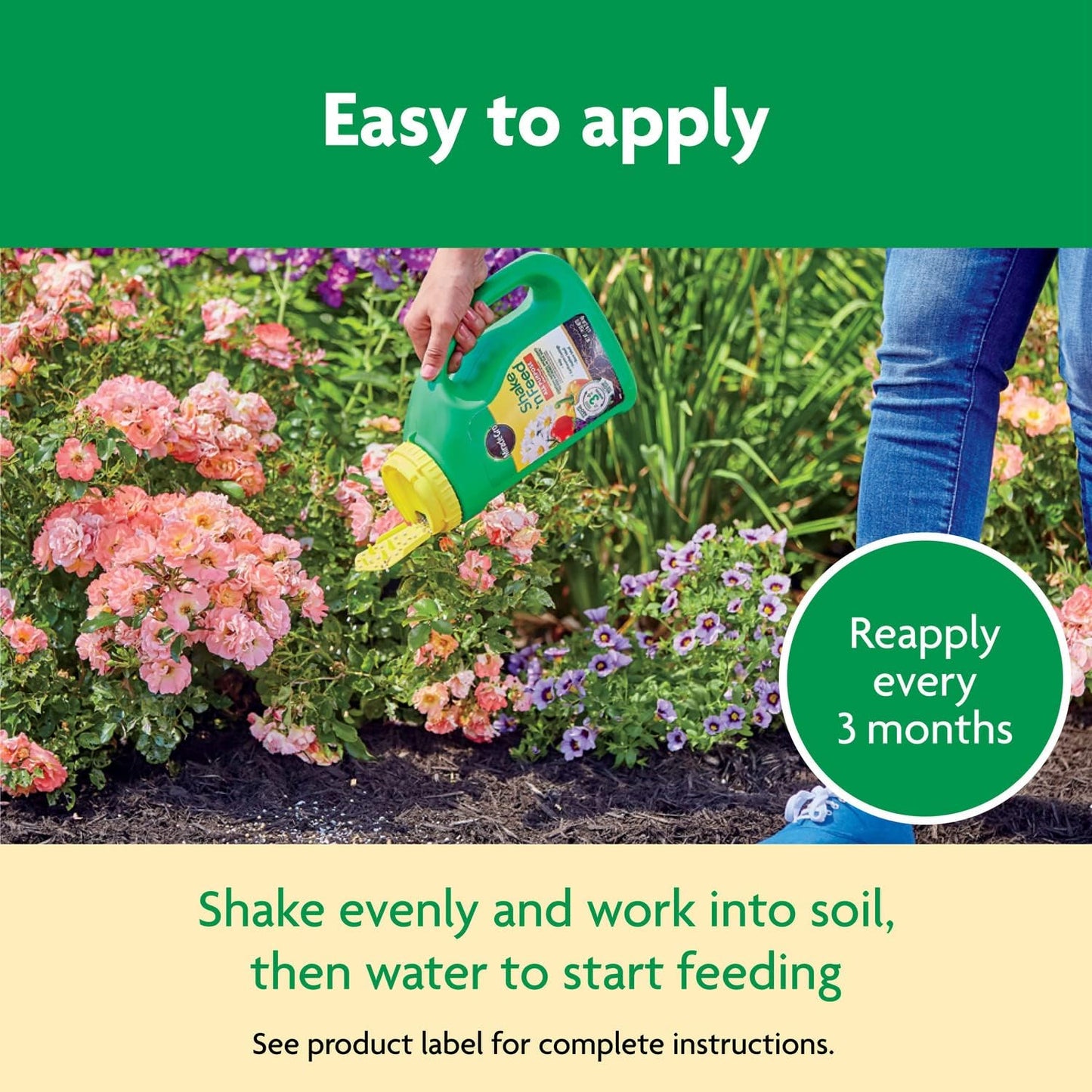 Miracle-Gro Shake 'N Feed All Purpose Plant Food - Feeds Indoor & Outdoor Plants for 3 Months | 4.5 lbs (Pack of 6)