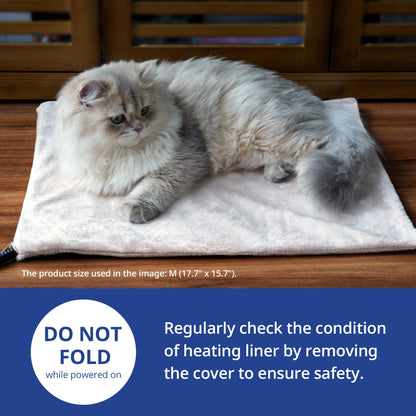NICREW Cat Heating Pad, Temperature Adjustable Heated Cat Bed with Auto Shut Off Timer, Indoor Pet Heated Bed Mat for Cats and Dogs, 17.7 x 15.7 Inches, 55W (max)