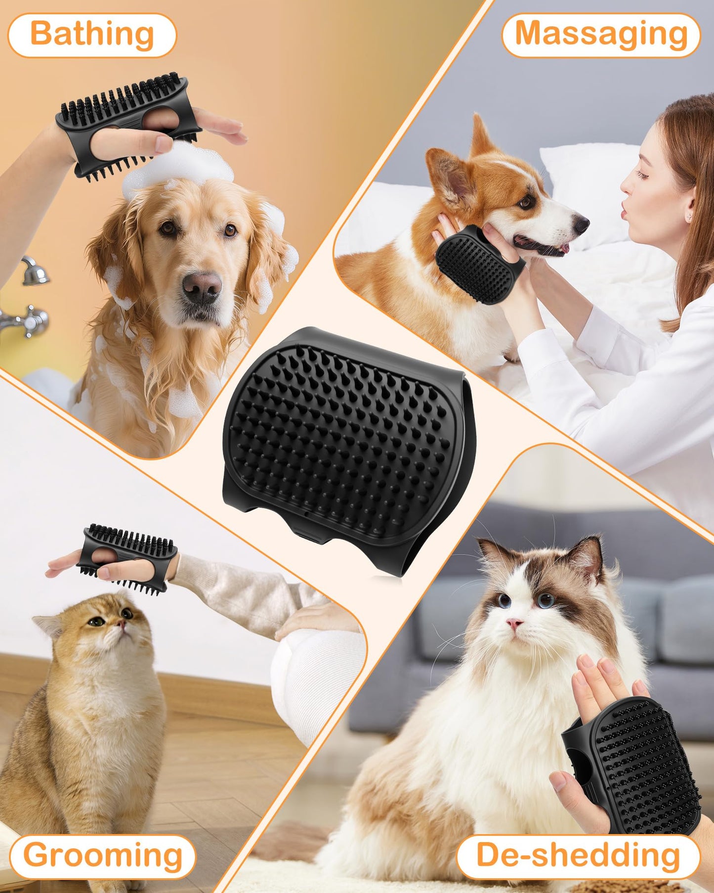 COVITKAN 3 in 1 Carpet Rake for Pet Hair Removal Tool, 51” Adjustable Long Handle Pet Hair Removal Broom, Pet Grooming Brush, Cat Dog Hair Remover Carpet Scraper for Rugs, Mats