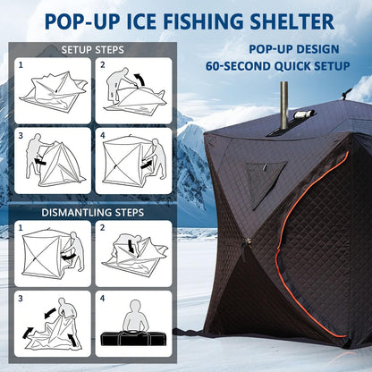 WACLMOTAKE 3-5 Person Portable Sauna Tent - Foldable Insulated Personal Spa Steam Ice Fish Tents with Stove Jack for All Weather Camping or Home, Easy Setup with Carrying Bag Sauna-Tent-1.8m