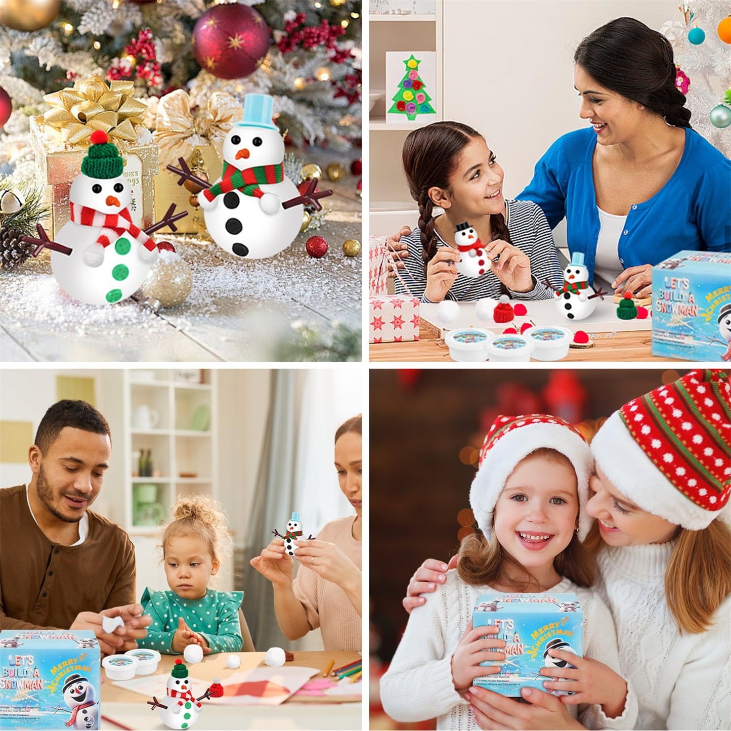 Ariepoue Stocking Stuffers for Kids Teen Boys Girls - 9 Pack Build Snowman Kit Christmas Crafts Gifts for Kids Creative Air Dry Modeling Clay Xmas Gift Birthday Gifts