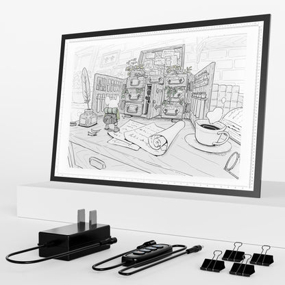 A1 Light Pad Tracing Light Box, Diamond Art Light Board with 3 Color Modes&10 Levels&Stepless Dimming, DEAR CARBON Light Table for Tracing, Drawing, Sketching and Weeding Vinyl