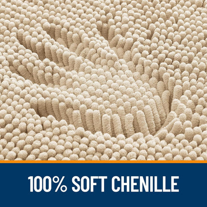 OLANLY Bathroom Runner Rugs - Extra Soft Absorbent Chenille | 47x24, Quick Dry, Machine Washable, Beige