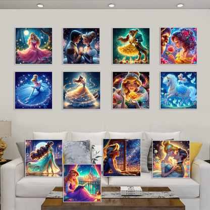 KEYRANKE 12 Pack Diamond Painting Kits for Adults 5D DIY Princess Diamond Art Kit Paint with Round Full Drill Diamonds for Beginners Gem Paintings Art for Home Wall Decor Gifts(12X12 Inch)