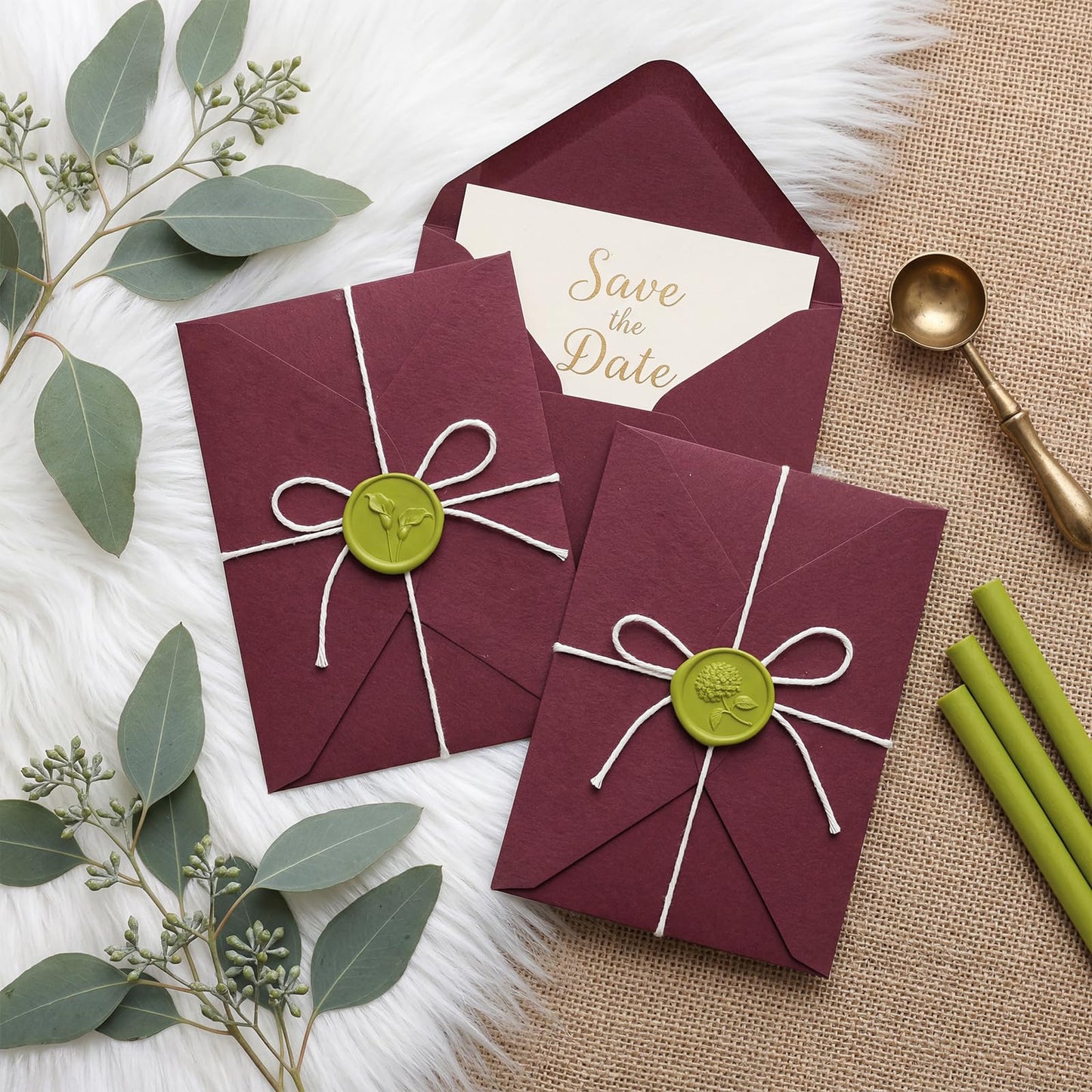 UNIQOOO Chartreuse Green Glue Gun Sealing Wax Sticks for Wax Seal Stamp - Perfect for Wedding Invitations, Thank You Card, Mailings, Wine Gift Wrapping, Christmas Gift, Pack of 16