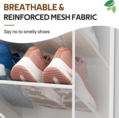 24 Closet 8 57.5") MISSLO Pairs Over the Door Shoe Organizer Breathable Mesh Hanging Shoe Rack for Storage with Wide