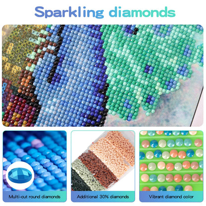 UPABLUNSO Octopus Diamond Painting Kits for Adults Animal Round Full Drill Diamond Dots Paintings for Beginners, 5D Paint with Diamonds Pictures Gem Art DIY Crafts Kits 12x16 Inch