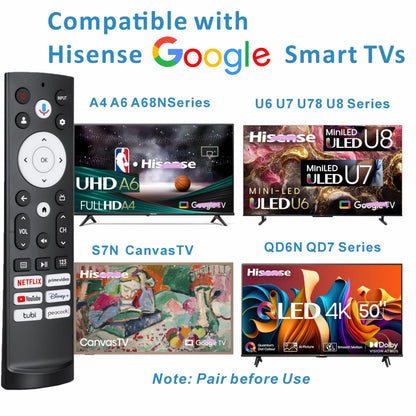 Universal Smart Remote Compatible with Hisense TV Remote Control Replacement 2025-2015, Voice, Bluetooth, Hisense Google, Android, Laser, Canvas TVs, 4K UHD, HD, Mini-LED, ULED