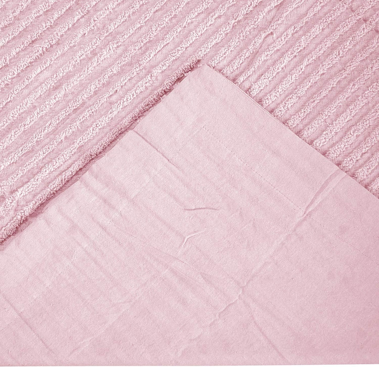 Better Trends Jullian Collection Standard Sham, 100% Cotton Tufted, Super Soft Lightweight, Pink Bold Stripes