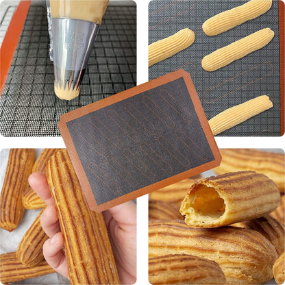 Silicone Hollow Baking Mat Set, 3 Pcs Non-Stick Oven Liner, Breathable Fiberglass Baking Mat for Cooking