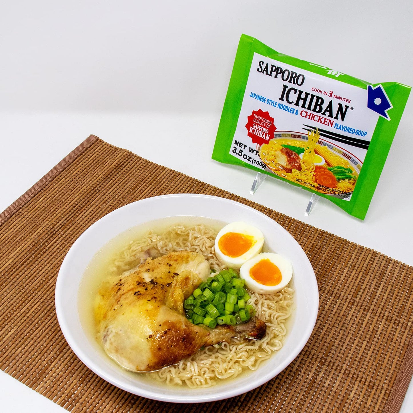 [SAPPORO ICHIBAN] Ramen Noodles, Chicken Flavor, No. 1 Tasting Japanese Instant Noodles (3.5 Oz./ 99.2 g) | 24 Pack