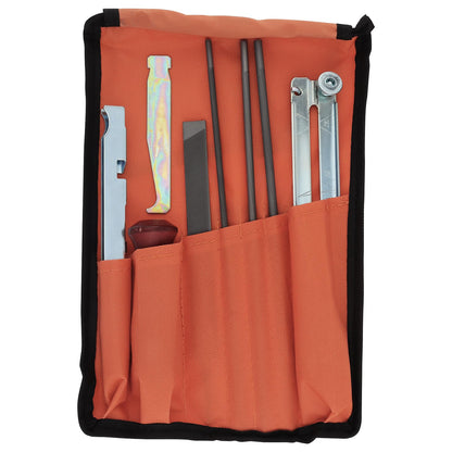 Windance 8pcs Saw Teeth Sharpening Set, 5/32 3/16 7/32 Inch Round Files 6 Inch Flat File Depth Gauge Filing Guide Wood Handle Chainsaw Sharpener File Kit