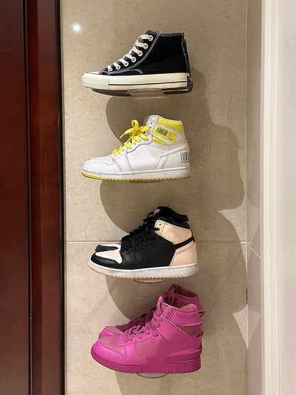 12 Pack IEEK Floating Shoe Display Shelf,Clear Acrylic Floating Shelves for Sneaker Collection Levitating Acrylic Shoe