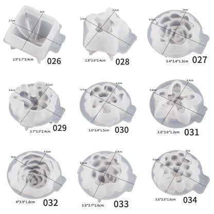 18 Pack Flower Succulent Candle Molds Peony Rose Resin Casting Silicone Molds for Home Decor & Candle Making Wave Spiral Mold